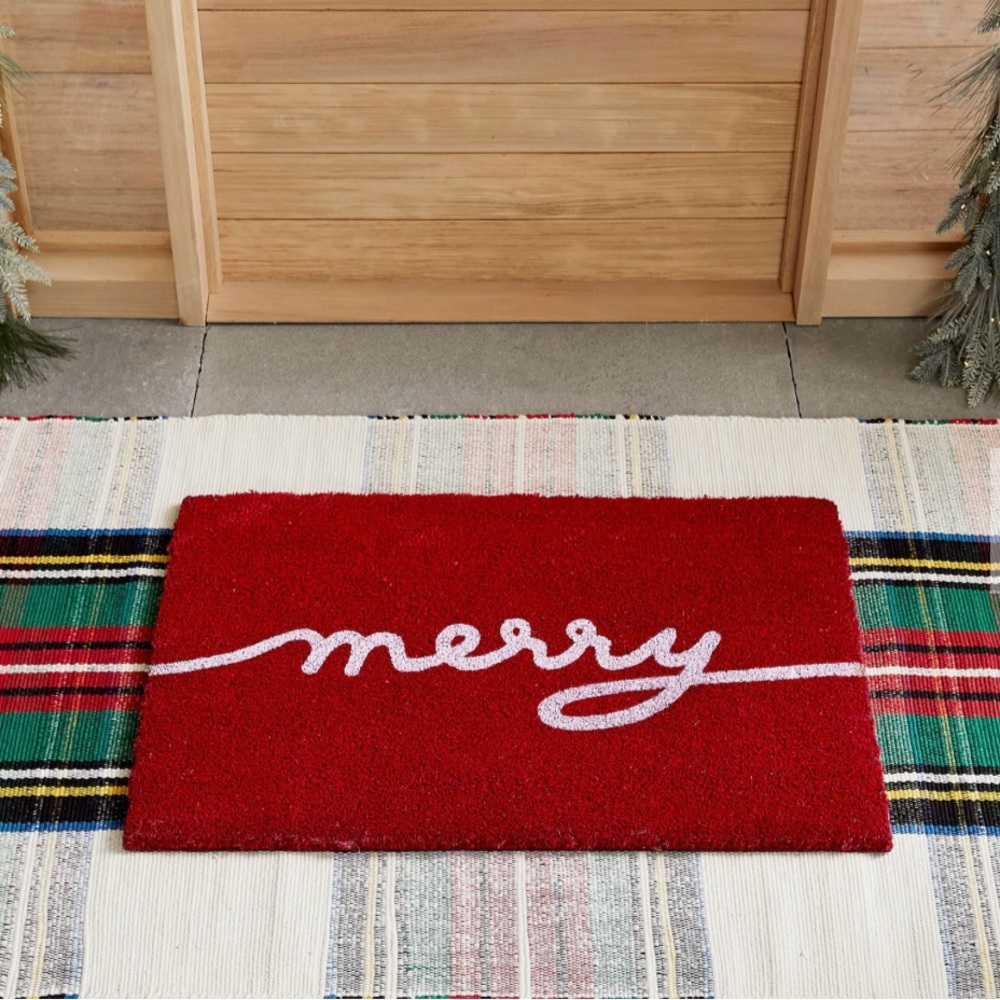 Potter Barn Red 'Merry' Doormat